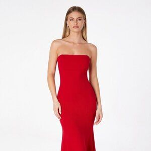 New Strapless Nighttime Dress w/ Lace Up Back & Straight Across Neck CD T2010
